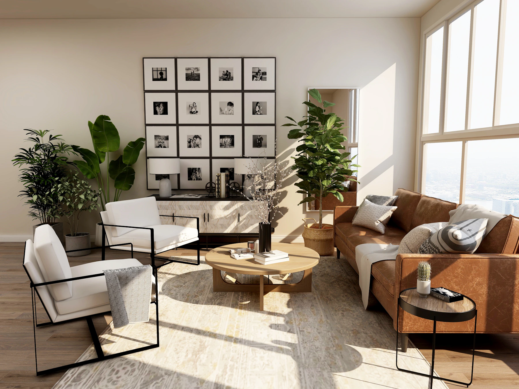 Elegant furnished living room ready for tenants